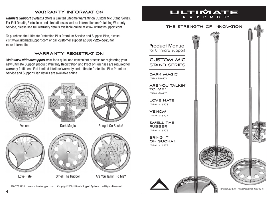 Ultimate Support BRING IT ON SUCKA! User Manual | 2 pages