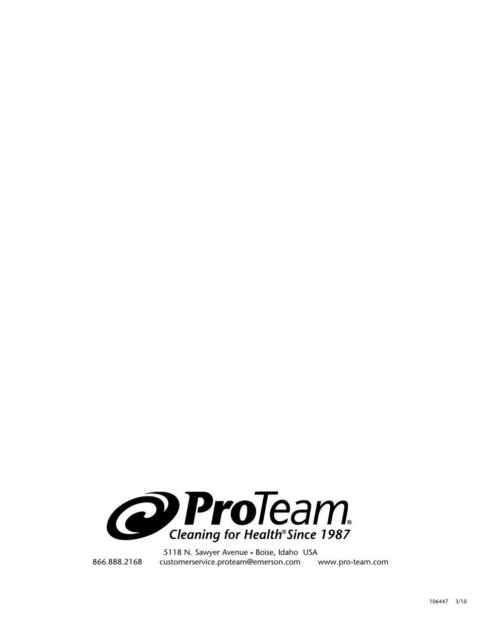 ProTeam Super QuarterVac 220V User Manual | Page 20 / 20