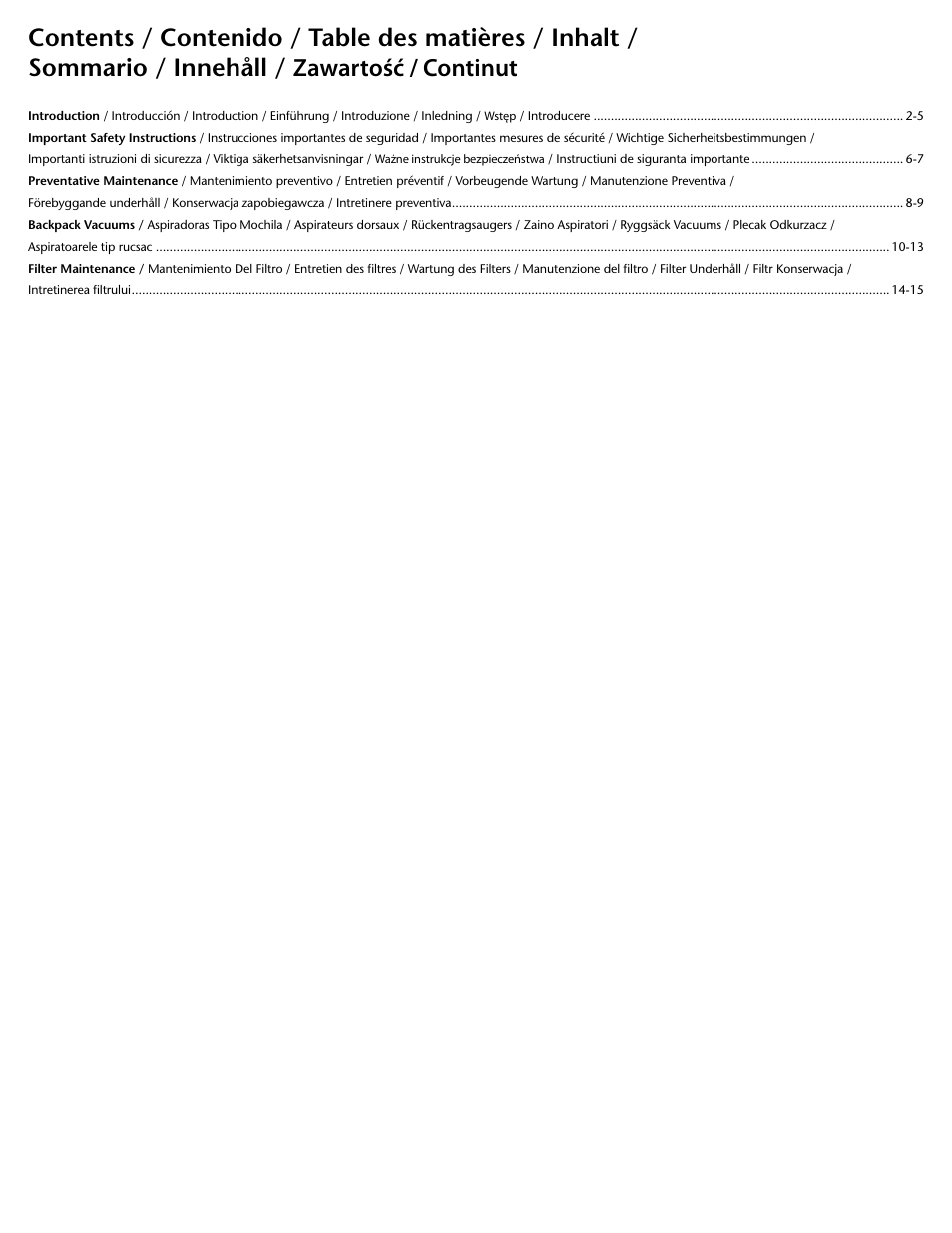 ProTeam Super QuarterVac 220V User Manual | Page 3 / 20