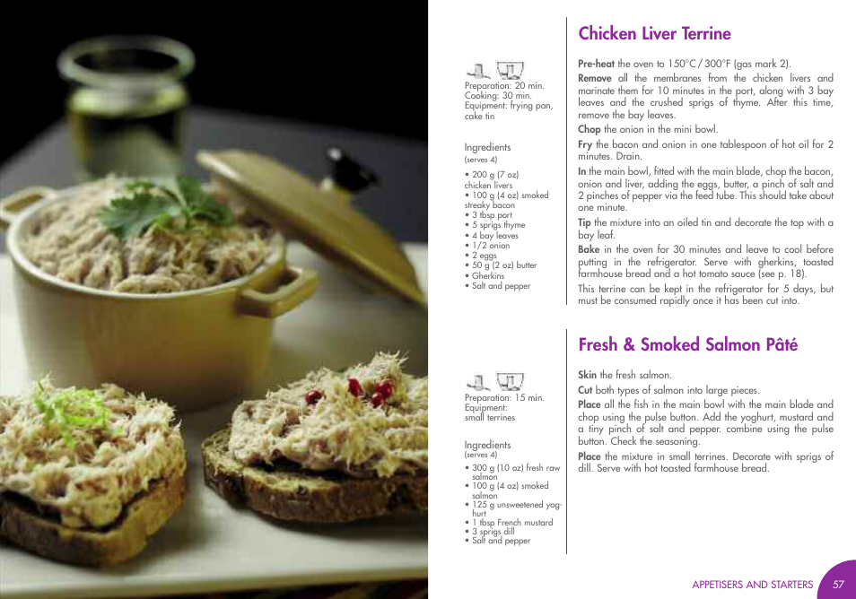 Chicken liver terrine, Fresh & smoked salmon pâté | Magimix MINI PLUS User Manual | Page 31 / 45