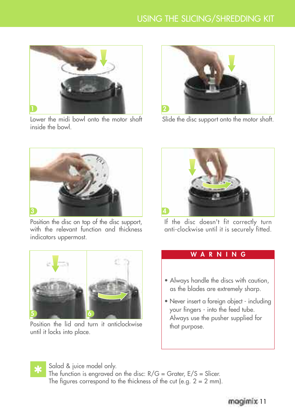 Using the slicing/shredding kit | Magimix DUO PLUS XL User Manual | Page 13 / 84
