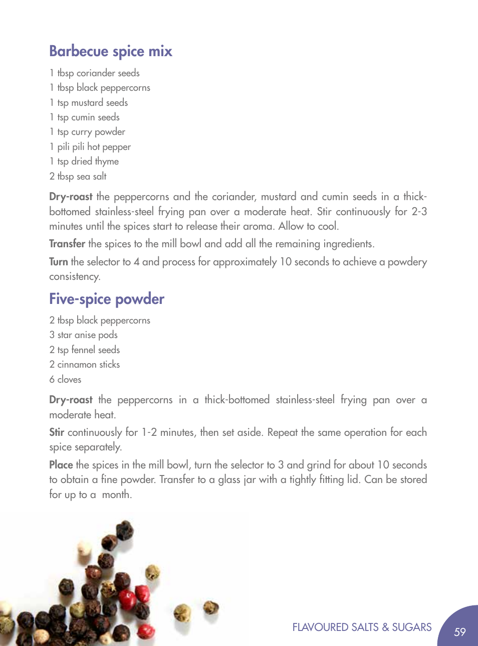 Barbecue spice mix, Five-spice powder | Magimix BLENDER User Manual | Page 60 / 65
