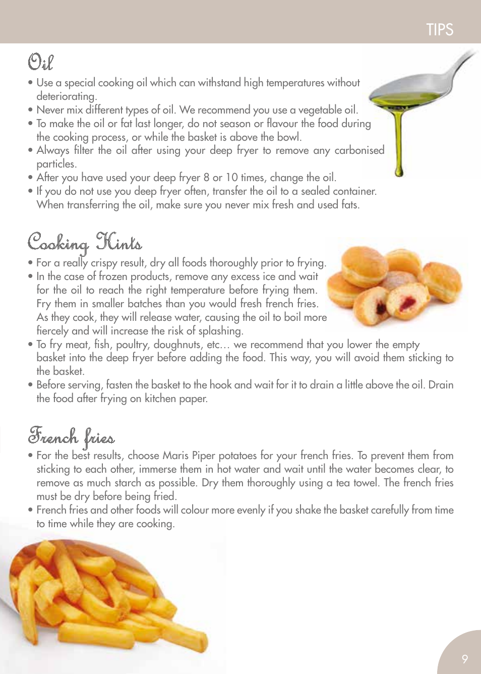 Cooking hints, French fries, Tips | Magimix PRO 500 User Manual | Page 11 / 44