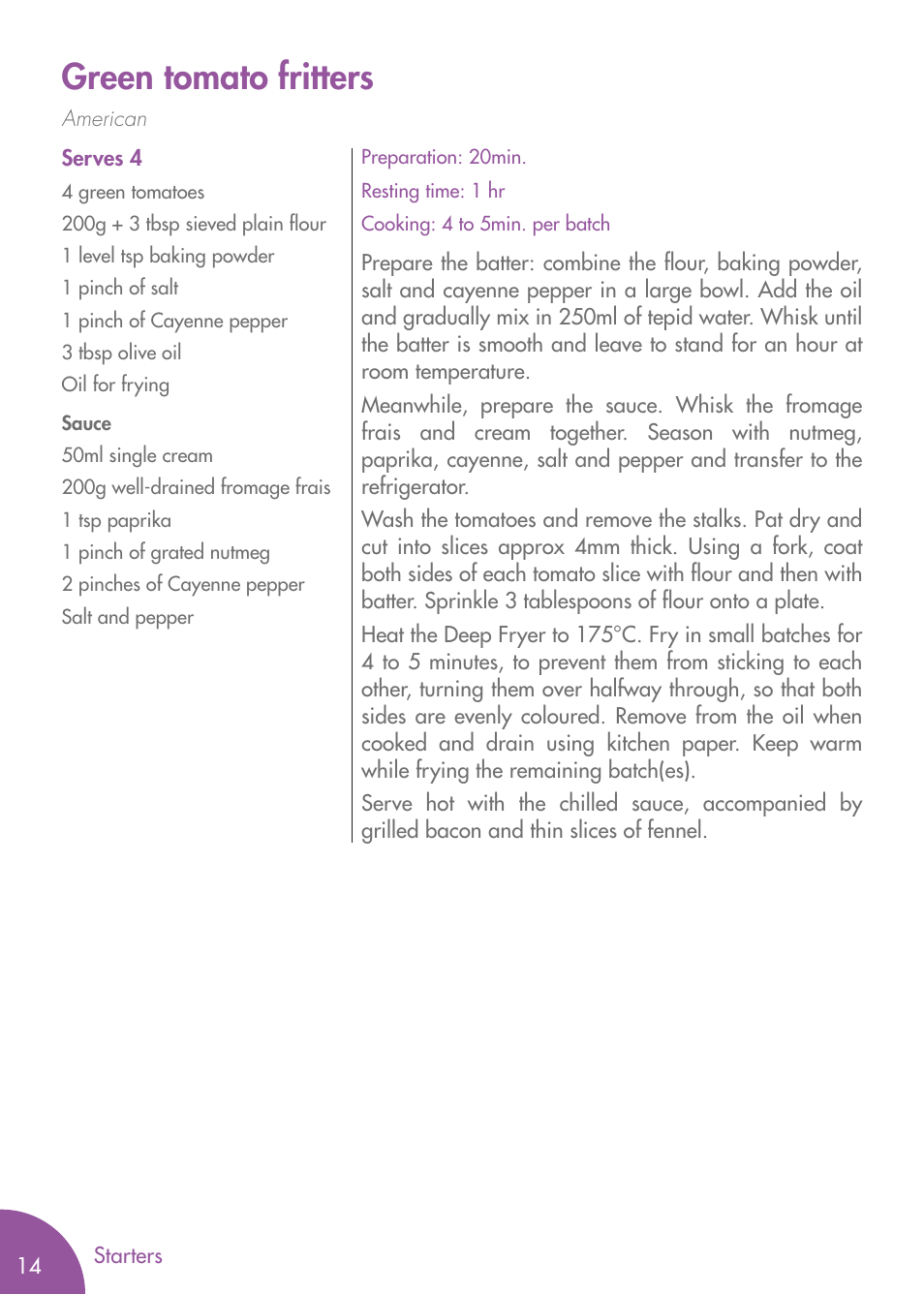 Green tomato fritters | Magimix PRO 500 User Manual | Page 16 / 44
