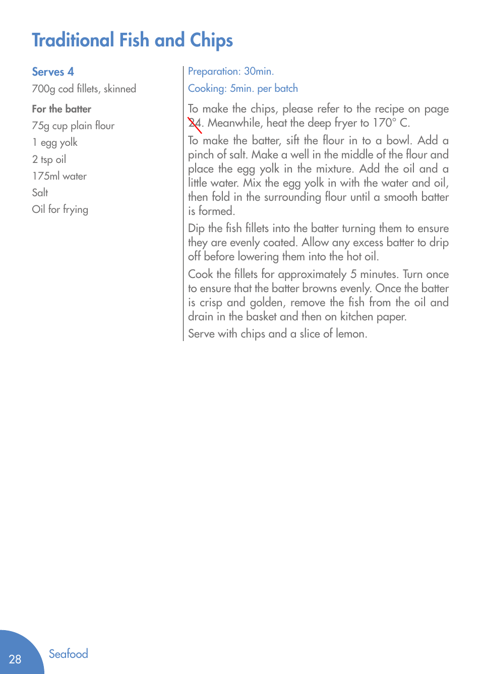 Traditional fish and chips | Magimix PRO 500 User Manual | Page 30 / 44