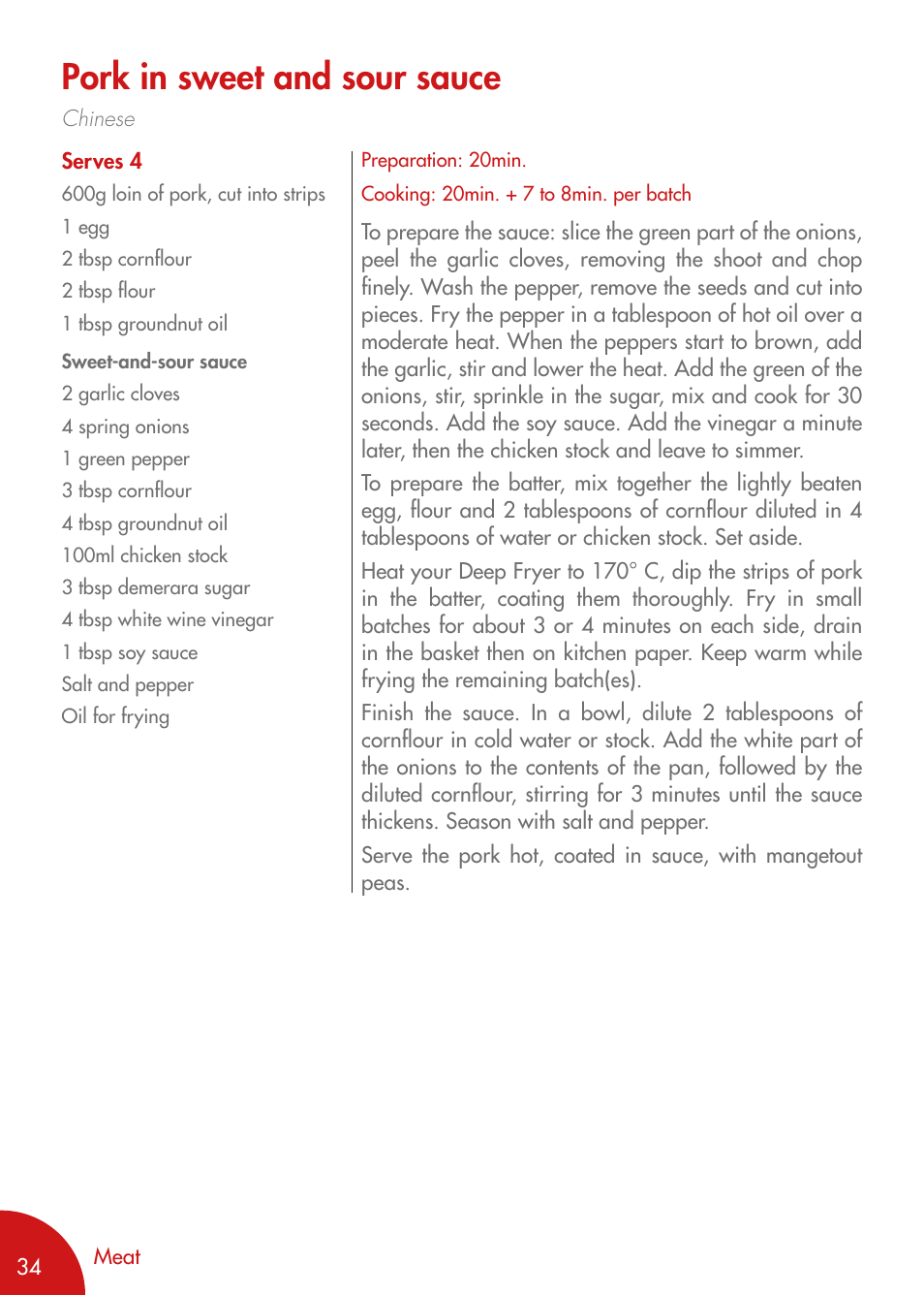 Pork in sweet and sour sauce | Magimix PRO 500 User Manual | Page 36 / 44