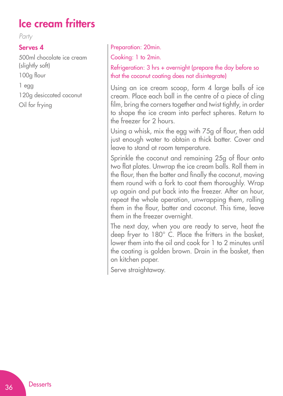 Ice cream fritters | Magimix PRO 500 User Manual | Page 38 / 44