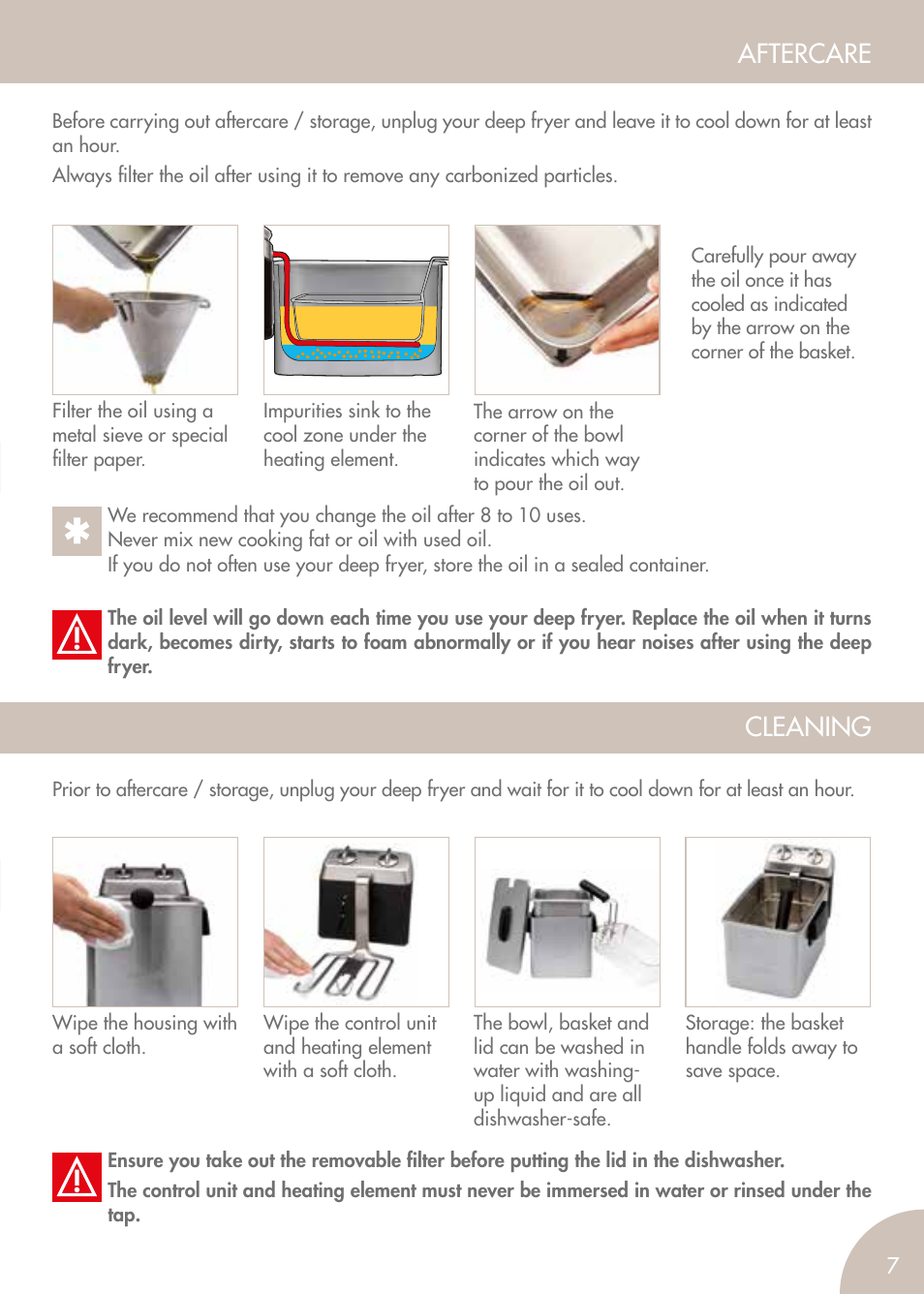 Aftercare, Cleaning | Magimix PRO 500 User Manual | Page 9 / 44