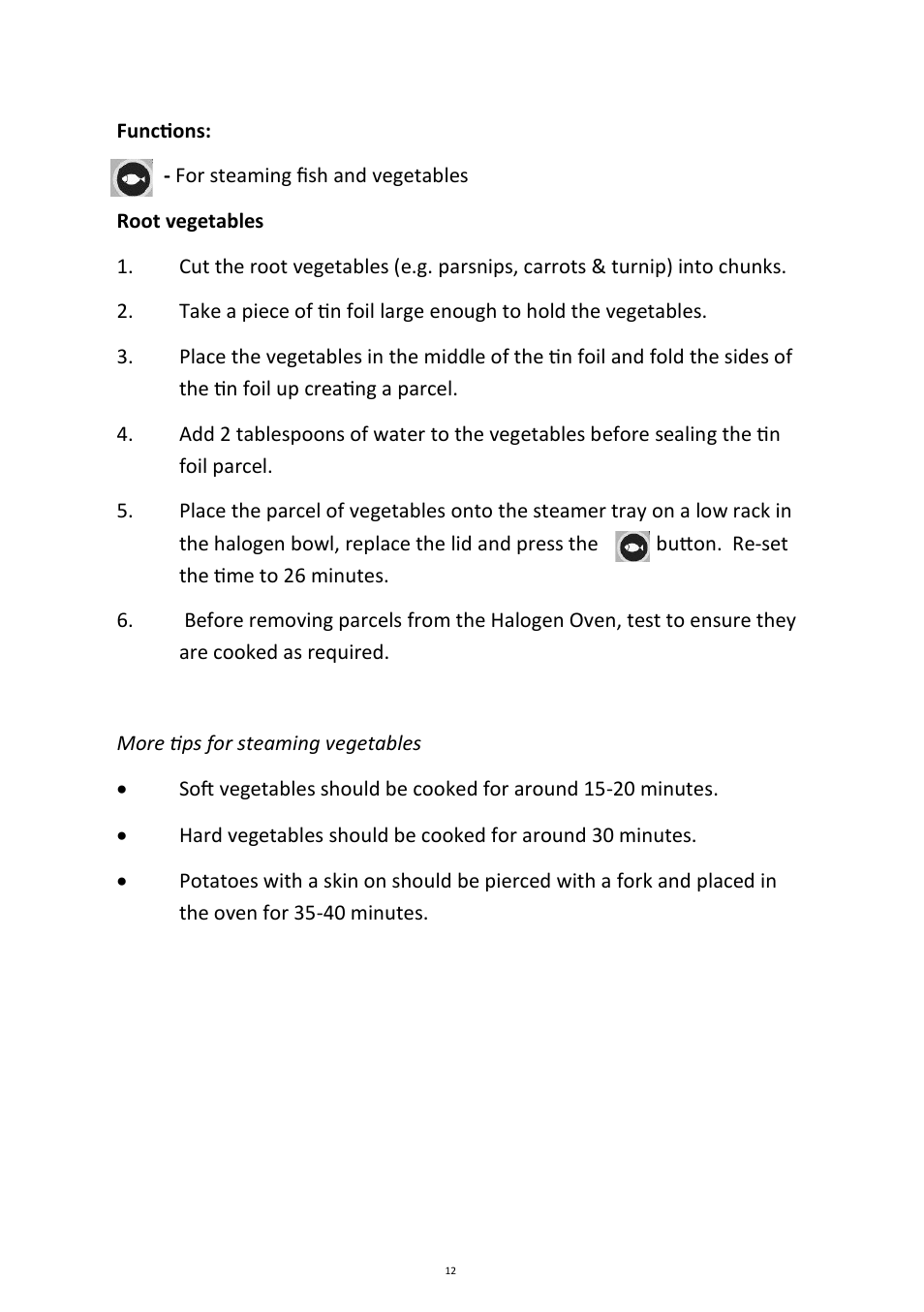 Andrew James AJ000215 12L Premium Digital Halogen Oven with Hinged Lid User Manual | Page 12 / 31