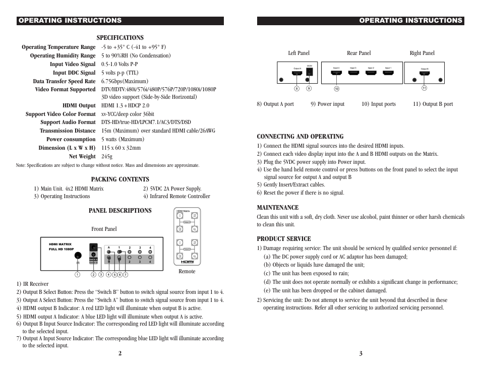NXG Technology NX-HDMIM-4x2 - 4x2 Matrix User Manual | Page 2 / 2