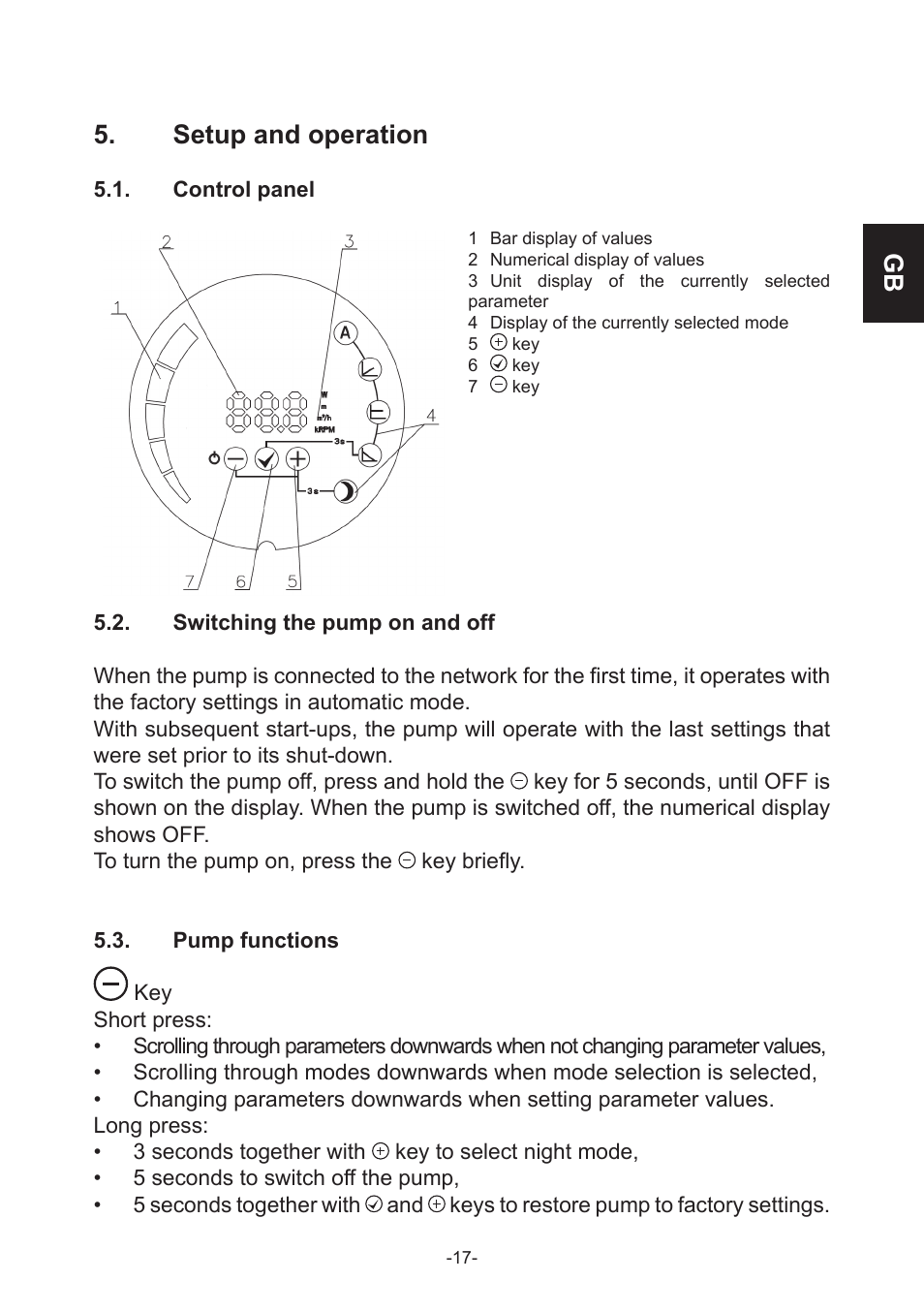 Gb 5. setup and operation | IMP Pumps NMT(D) SMART (C) User Manual | Page 17 / 56