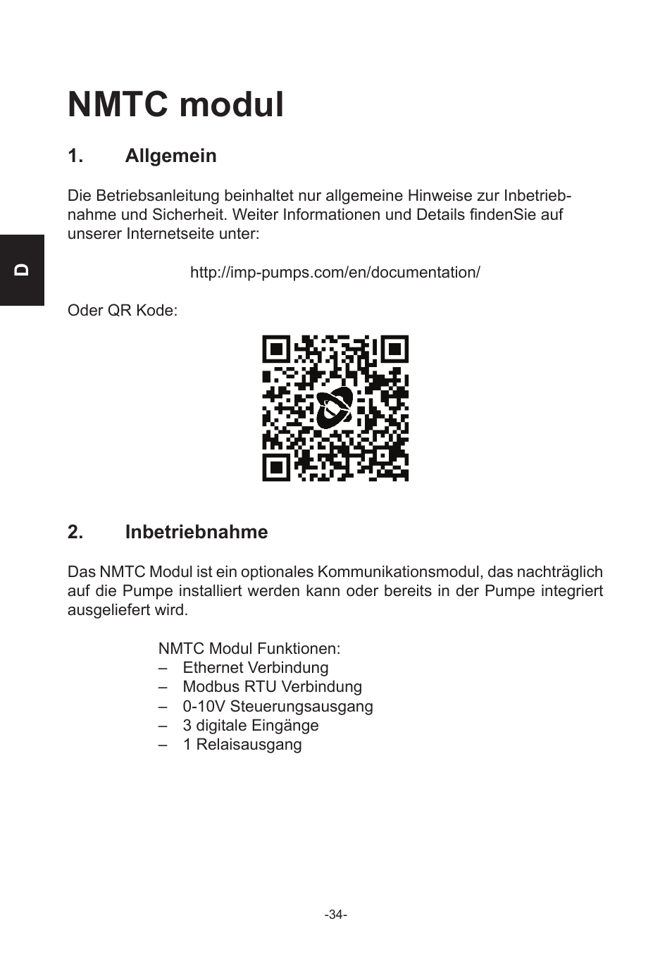 Nmtc modul | IMP Pumps NMT(D) SMART (C) User Manual | Page 34 / 56