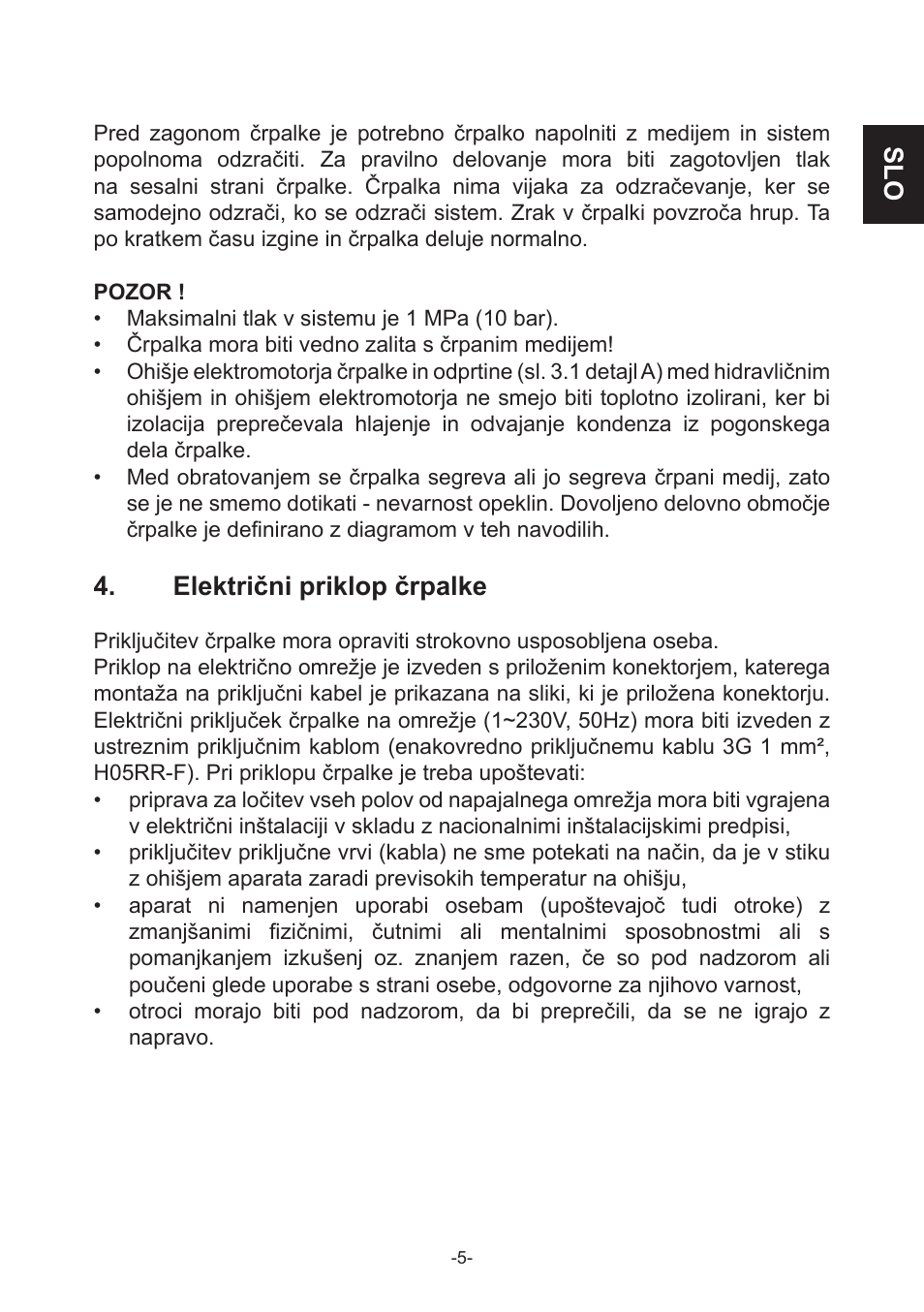 Električni priklop črpalke | IMP Pumps NMT(D) SMART (C) User Manual | Page 5 / 56