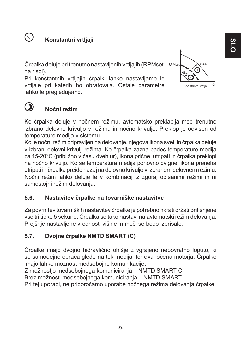 Nastavitev črpalke na tovarniške nastavitve | IMP Pumps NMT(D) SMART (C) User Manual | Page 9 / 56