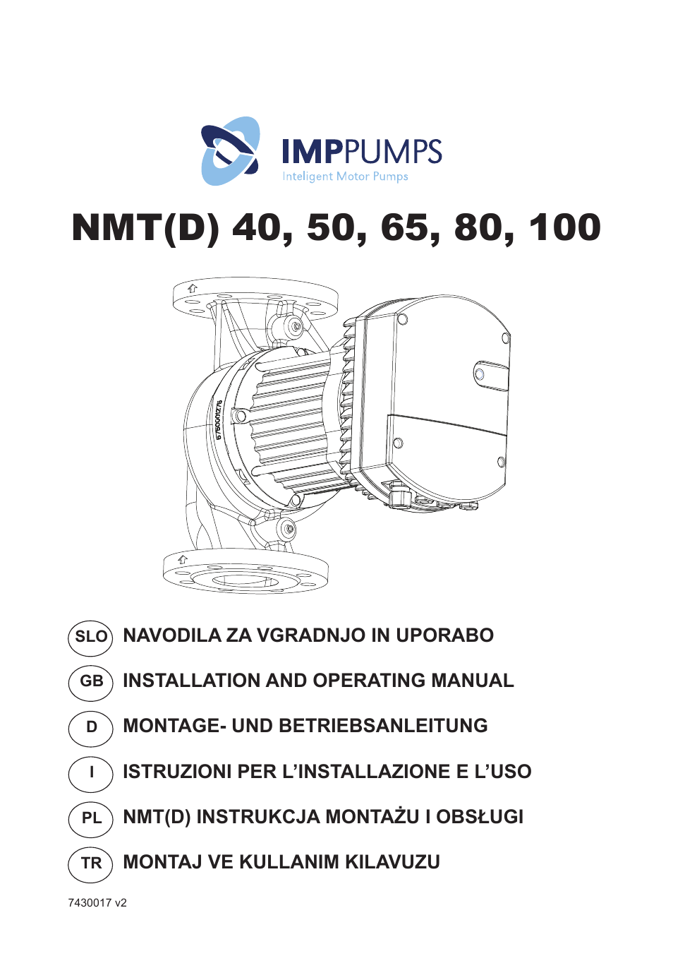 IMP Pumps NMT(D) 40-100 & NMT SAN flanges User Manual | 80 pages