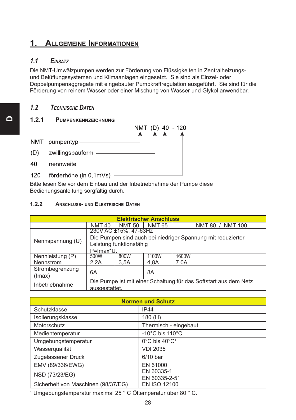 IMP Pumps NMT(D) 40-100 & NMT SAN flanges User Manual | Page 28 / 80