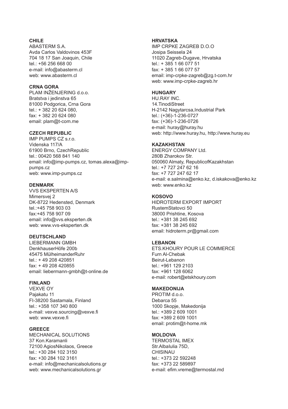 IMP Pumps NMT(D) 40-100 & NMT SAN flanges User Manual | Page 75 / 80