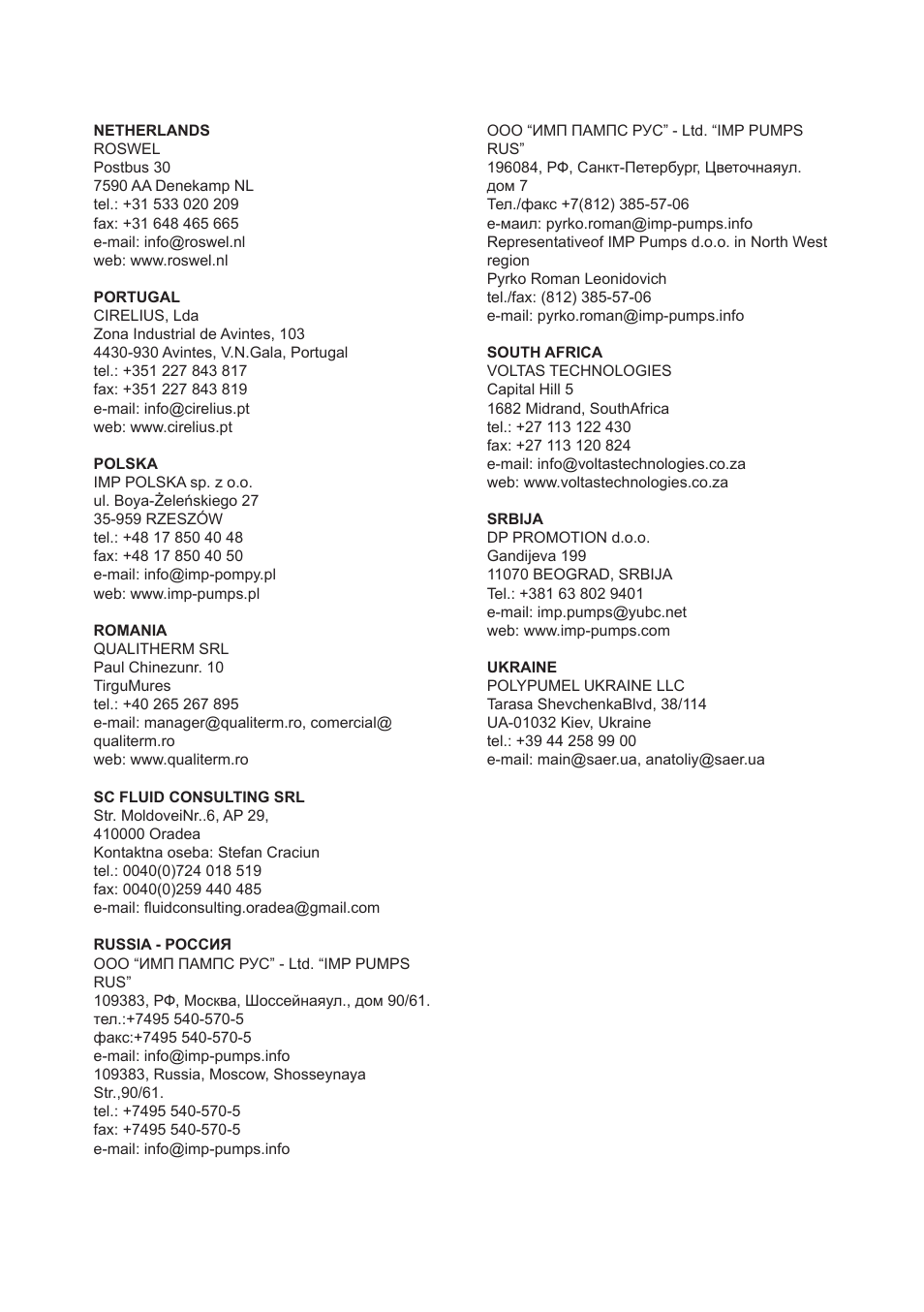 IMP Pumps NMT(D) 40-100 & NMT SAN flanges User Manual | Page 76 / 80