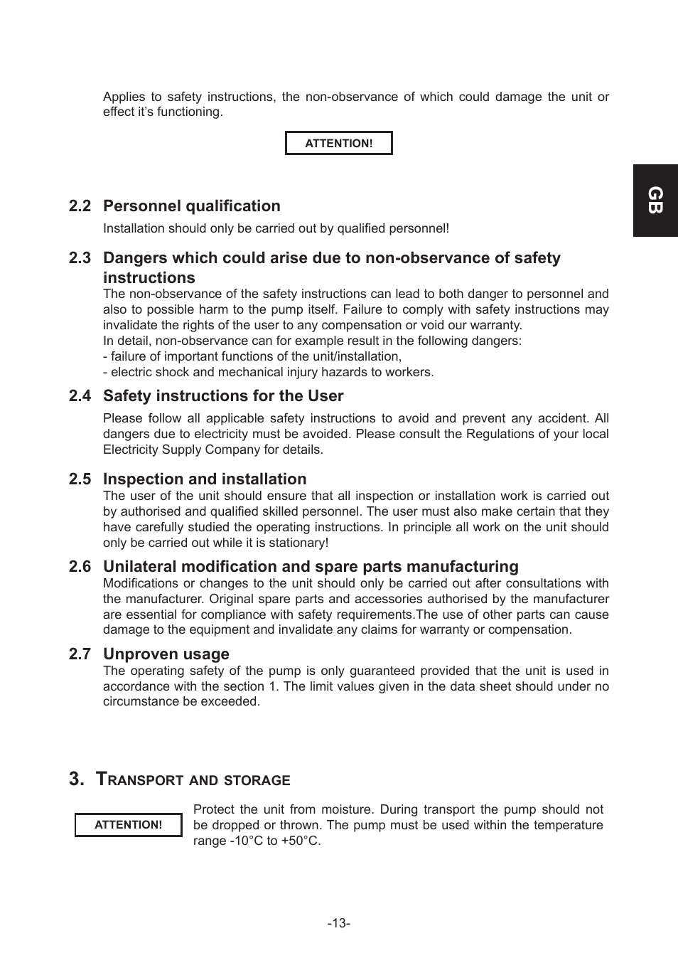 IMP Pumps GHN(M)(D)basic(auto) & SANbasic 40-100 flanges User Manual | Page 13 / 104