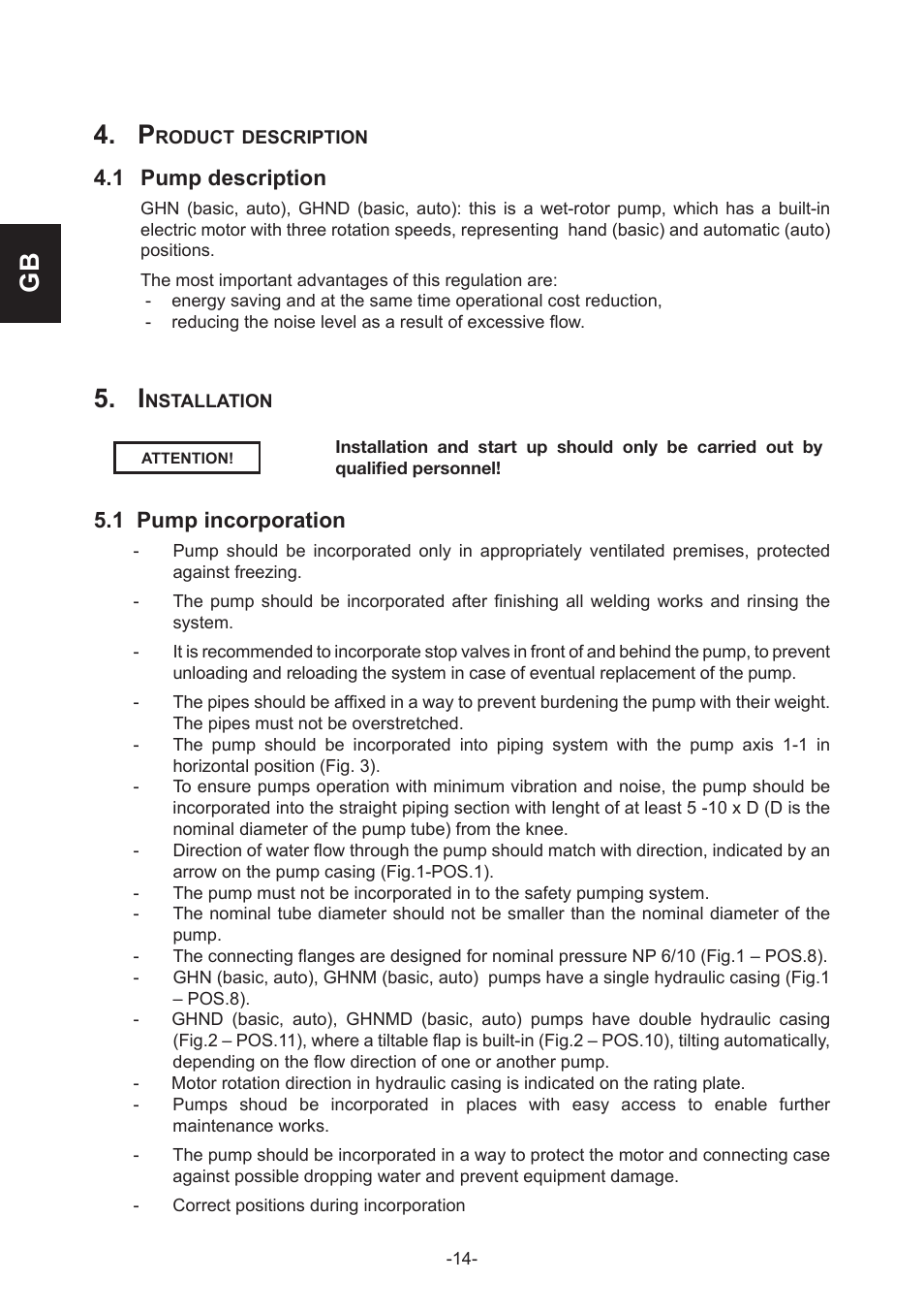 Gb 4. p | IMP Pumps GHN(M)(D)basic(auto) & SANbasic 40-100 flanges User Manual | Page 14 / 104