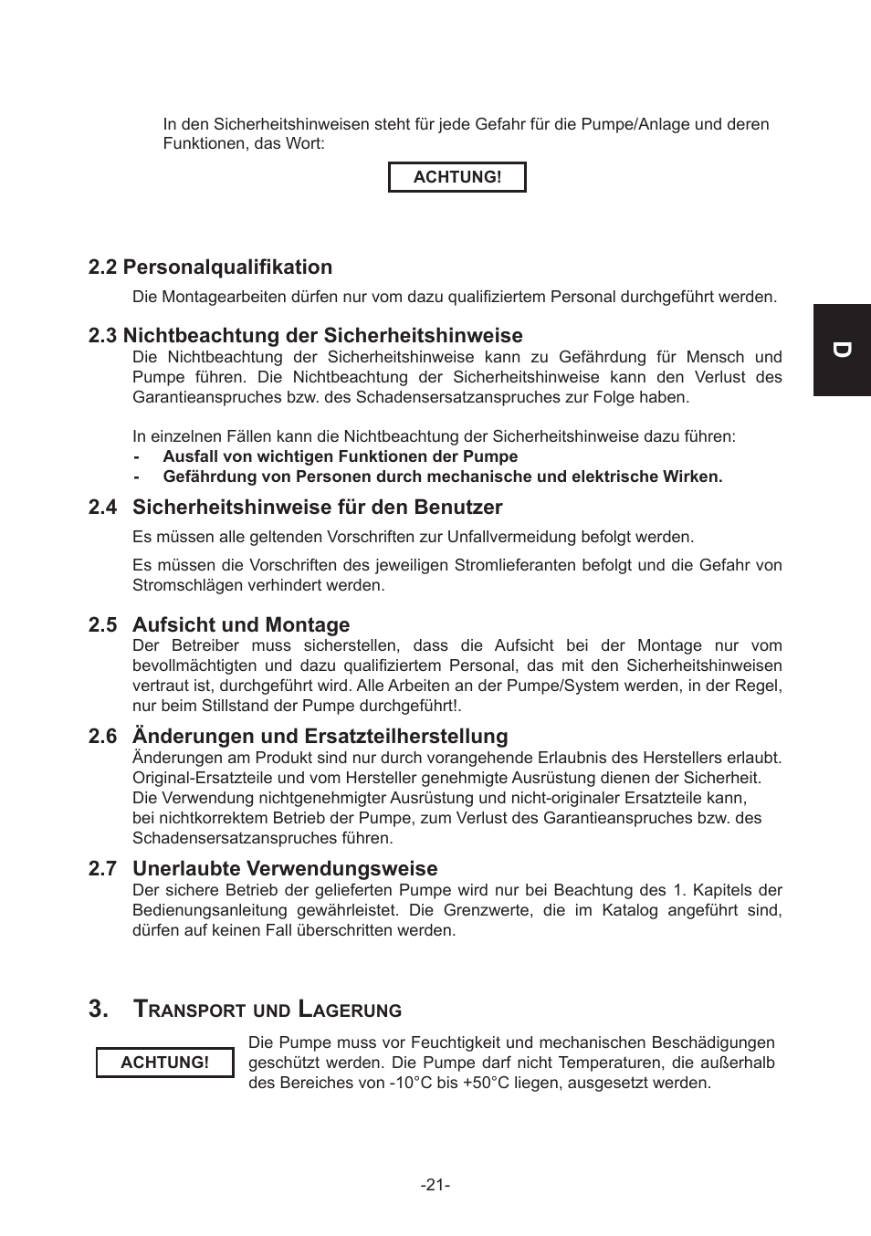 IMP Pumps GHN(M)(D)basic(auto) & SANbasic 40-100 flanges User Manual | Page 21 / 104