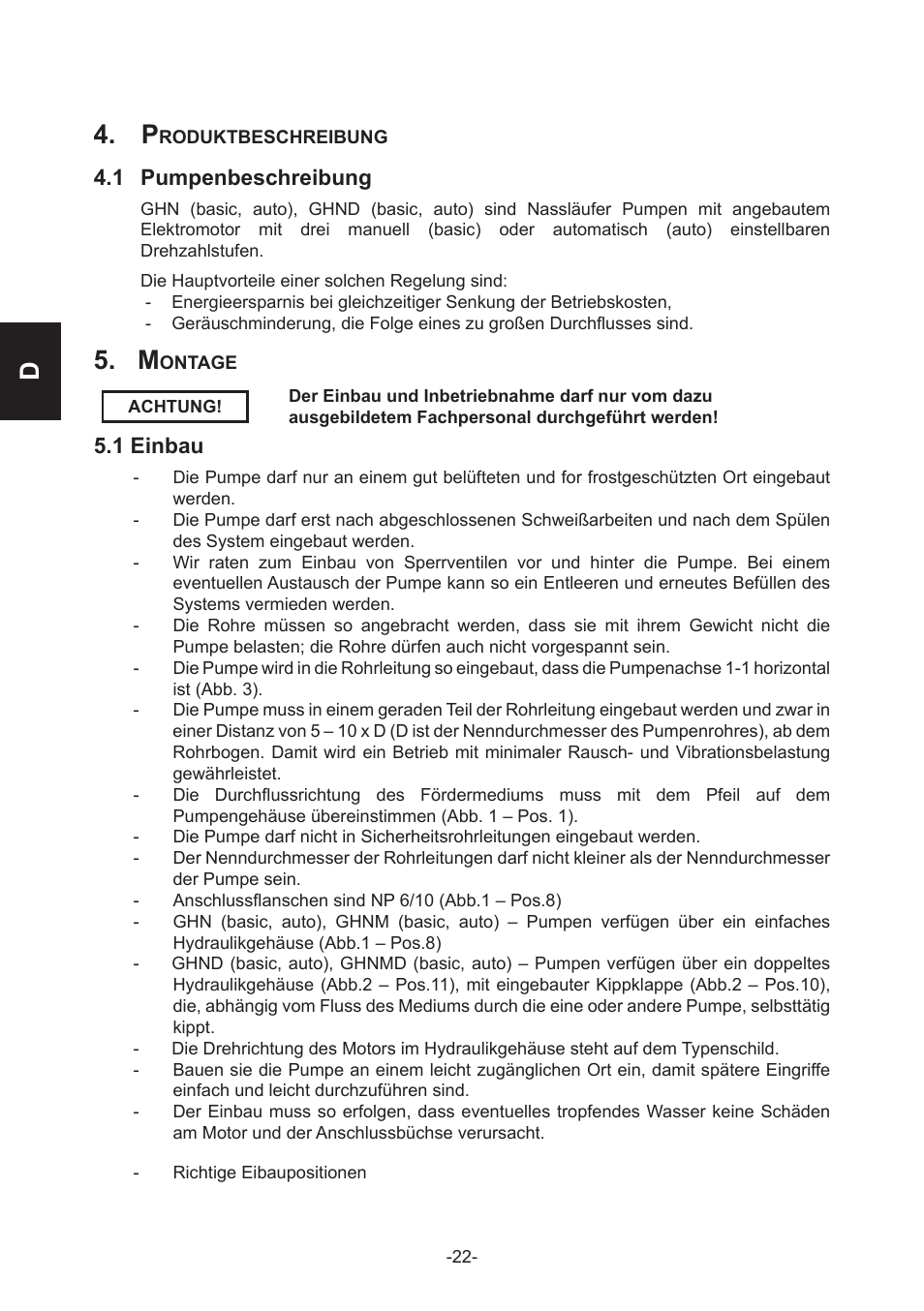 D4. p | IMP Pumps GHN(M)(D)basic(auto) & SANbasic 40-100 flanges User Manual | Page 22 / 104