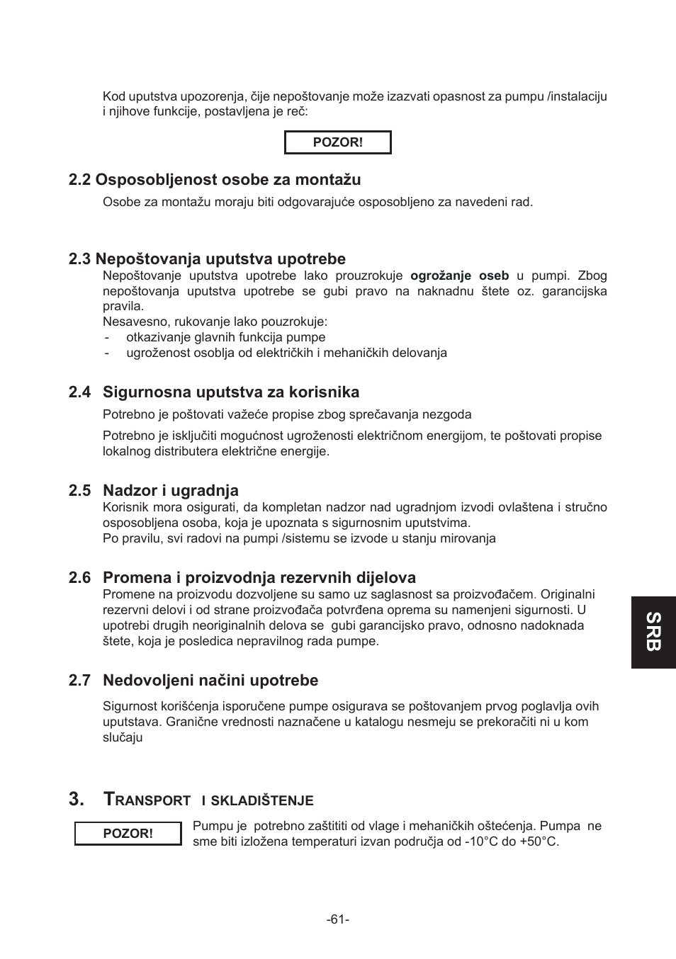 IMP Pumps GHN(M)(D)basic(auto) & SANbasic 40-100 flanges User Manual | Page 61 / 104