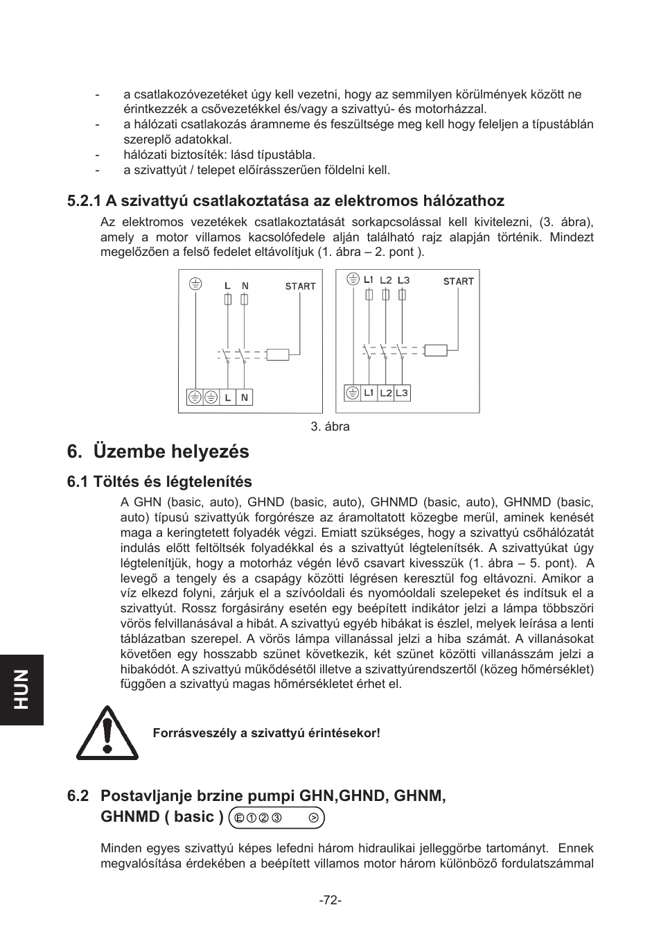 Üzembe helyezés | IMP Pumps GHN(M)(D)basic(auto) & SANbasic 40-100 flanges User Manual | Page 72 / 104