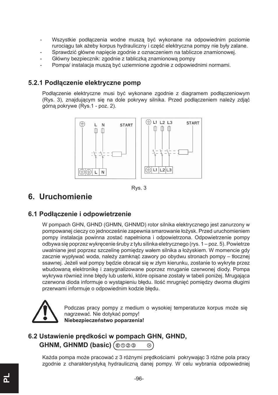 Uruchomienie | IMP Pumps GHN(M)(D)basic(auto) & SANbasic 40-100 flanges User Manual | Page 96 / 104