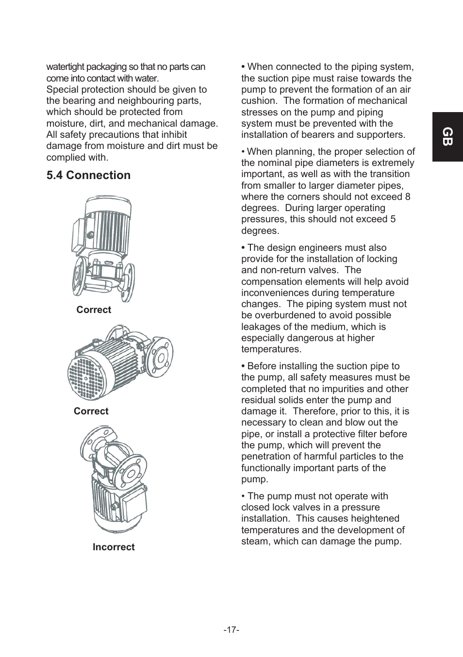 4 connection | IMP Pumps CL, CLD, CB User Manual | Page 17 / 56