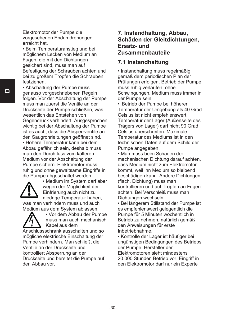 1 instandhaltung | IMP Pumps CL, CLD, CB User Manual | Page 30 / 56