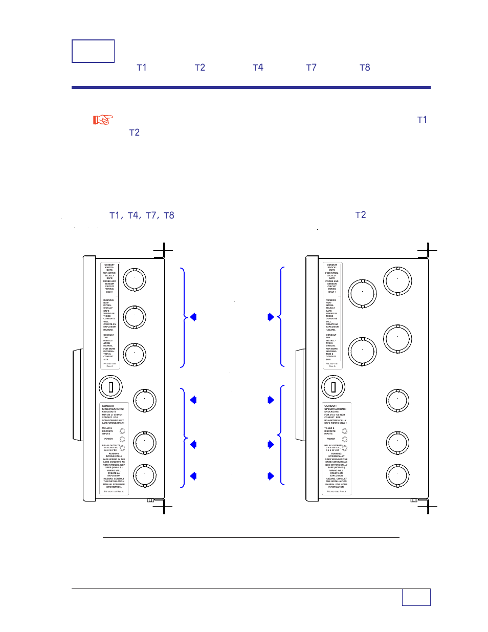 7system wiring, Ts-2001, T1, t4, t7, t8 ) | T2 ), System wiring page 7 - 1 | Franklin Fueling Systems Tank Sentinel (TS-1001, 2001, 504, 508 & 750) Installation User Manual | Page 44 / 98