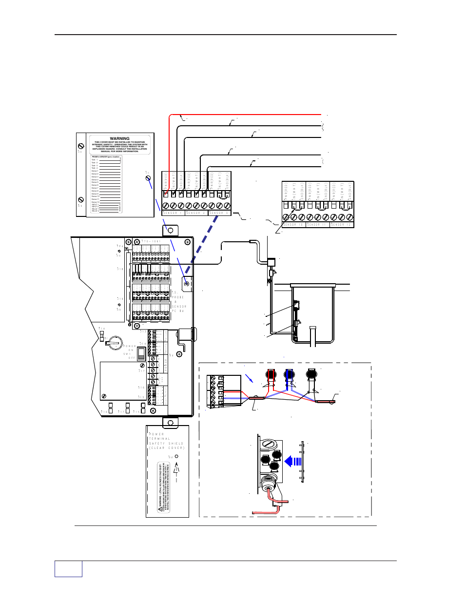 Figure 7-7. leak detection sensor wiring, Page 7 - 14 tank sentinel, Installation guide | Leak detection sensor - wiring / splicing detail, Typical wiring from a 2 wire standard sensor, Weatherproof junction box, Eys seal rmc (typical) see wiring detail above | Franklin Fueling Systems Tank Sentinel (TS-1001, 2001, 504, 508 & 750) Installation User Manual | Page 57 / 98