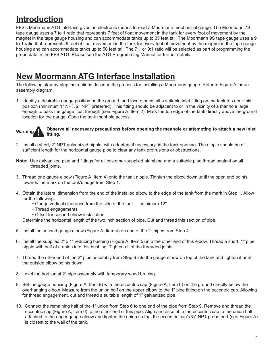 Introduction, New moormann atg interface installation | Franklin Fueling Systems ATG Moormann Interface User Manual | Page 5 / 12