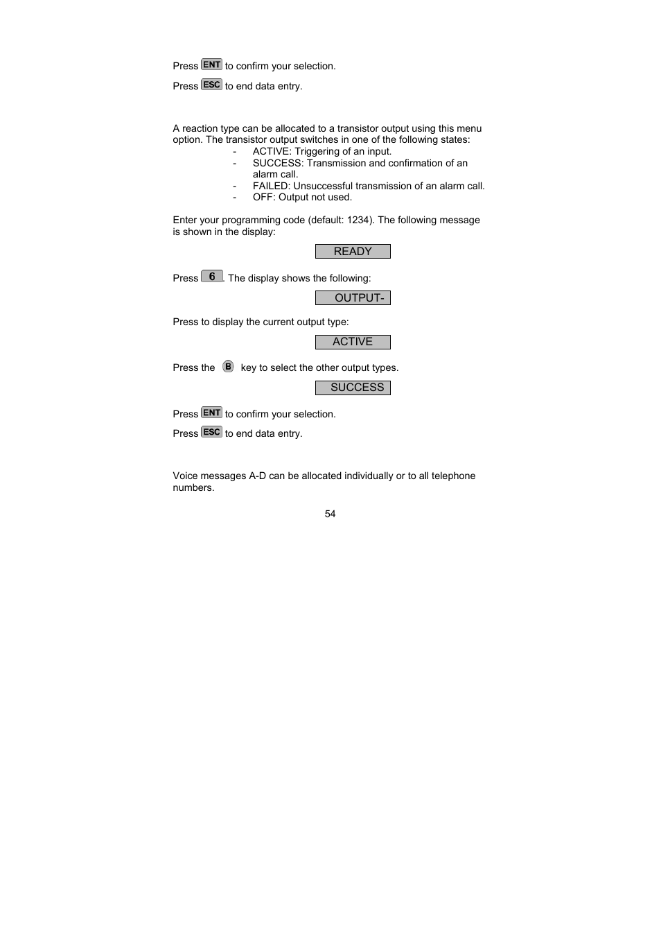 ABUS AZ6301 Terxon PSTN dialer User Manual | Page 54 / 189