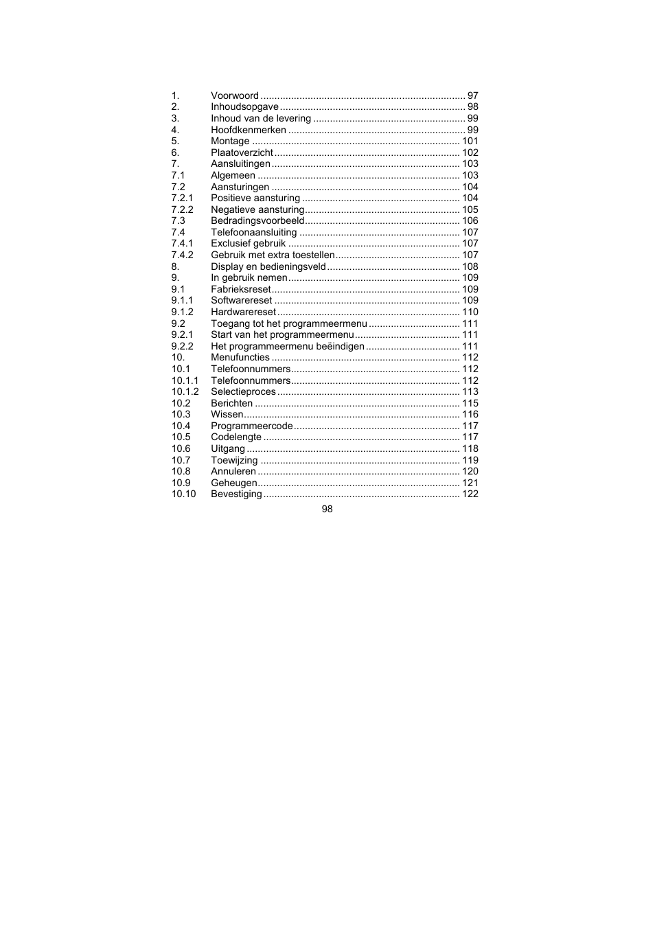 ABUS AZ6301 Terxon PSTN dialer User Manual | Page 98 / 189