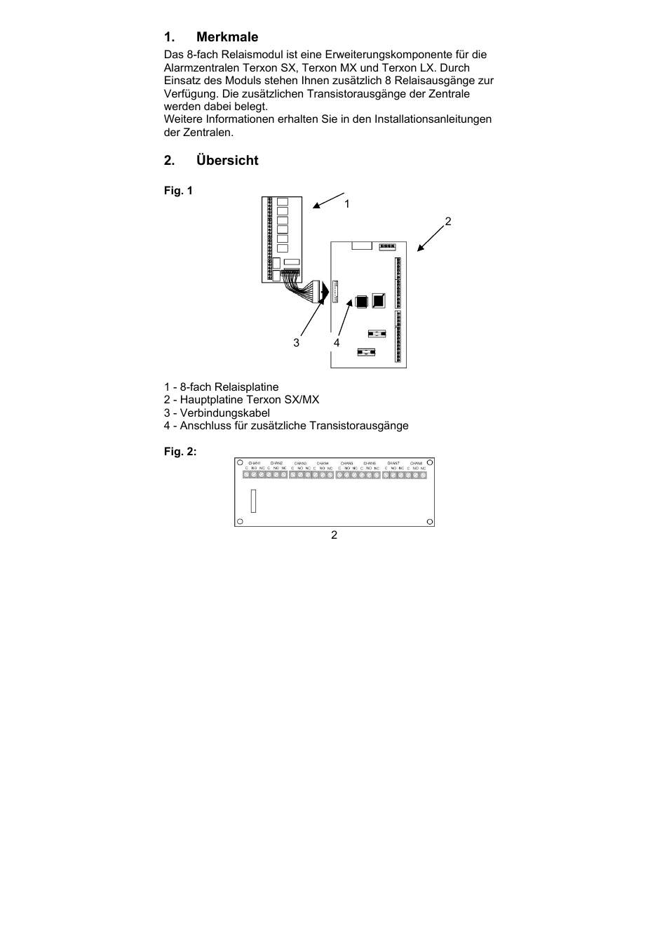 ABUS AZ4140 Relay board for the Terxon SX_MX_LX, 8 outputs User Manual | Page 2 / 14