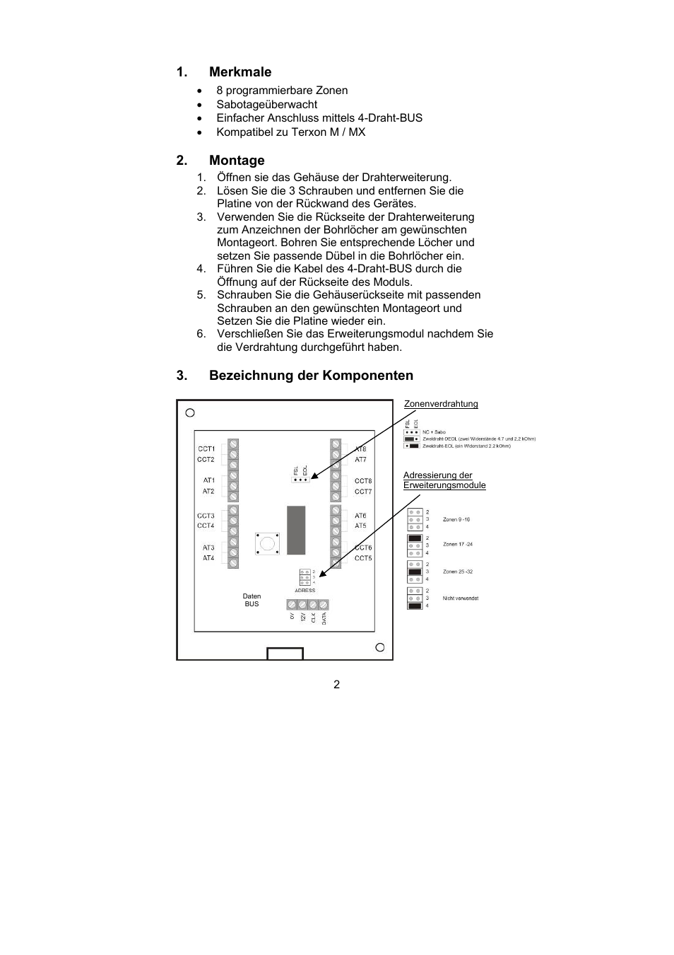 ABUS AZ4130 Terxon MX 8-zone Wired Extension User Manual | Page 2 / 20