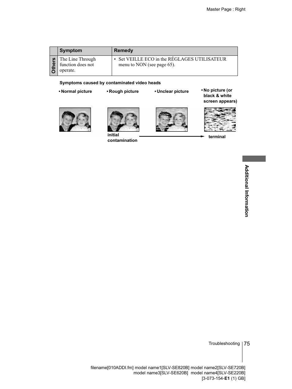 Sony SLV-SE220B User Manual | Page 75 / 80