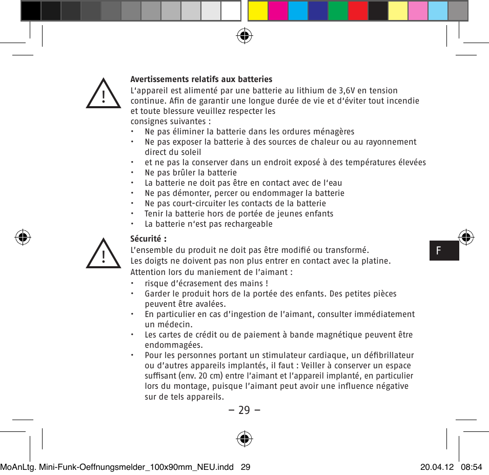 ABUS FUMK50020 Secvest Mini Wireless Magnetic Contact Detector User Manual | Page 29 / 52