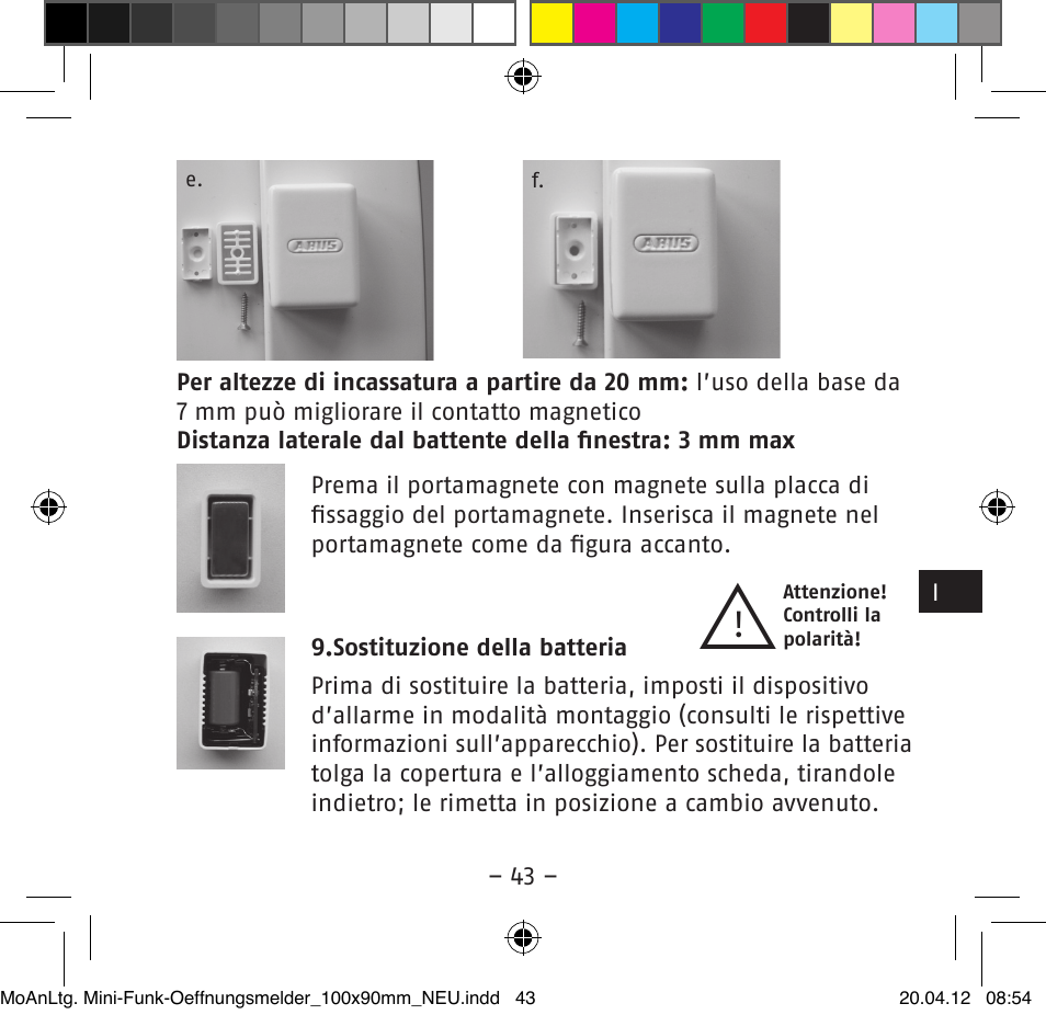 ABUS FUMK50020 Secvest Mini Wireless Magnetic Contact Detector User Manual | Page 43 / 52