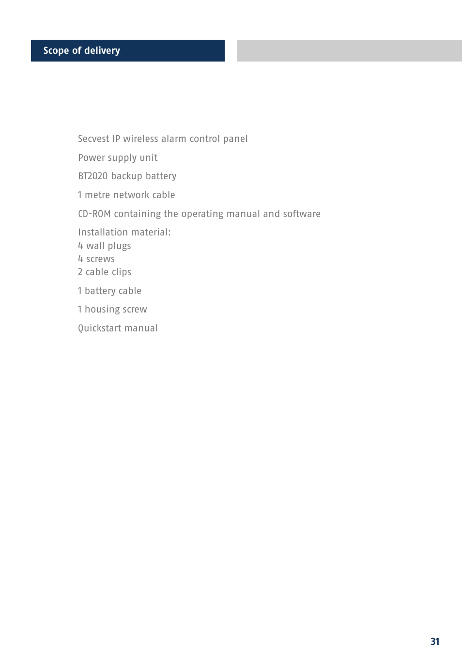 ABUS FUAA10021 Secvest IP Basic Set Quick operating instructions User Manual | Page 33 / 124