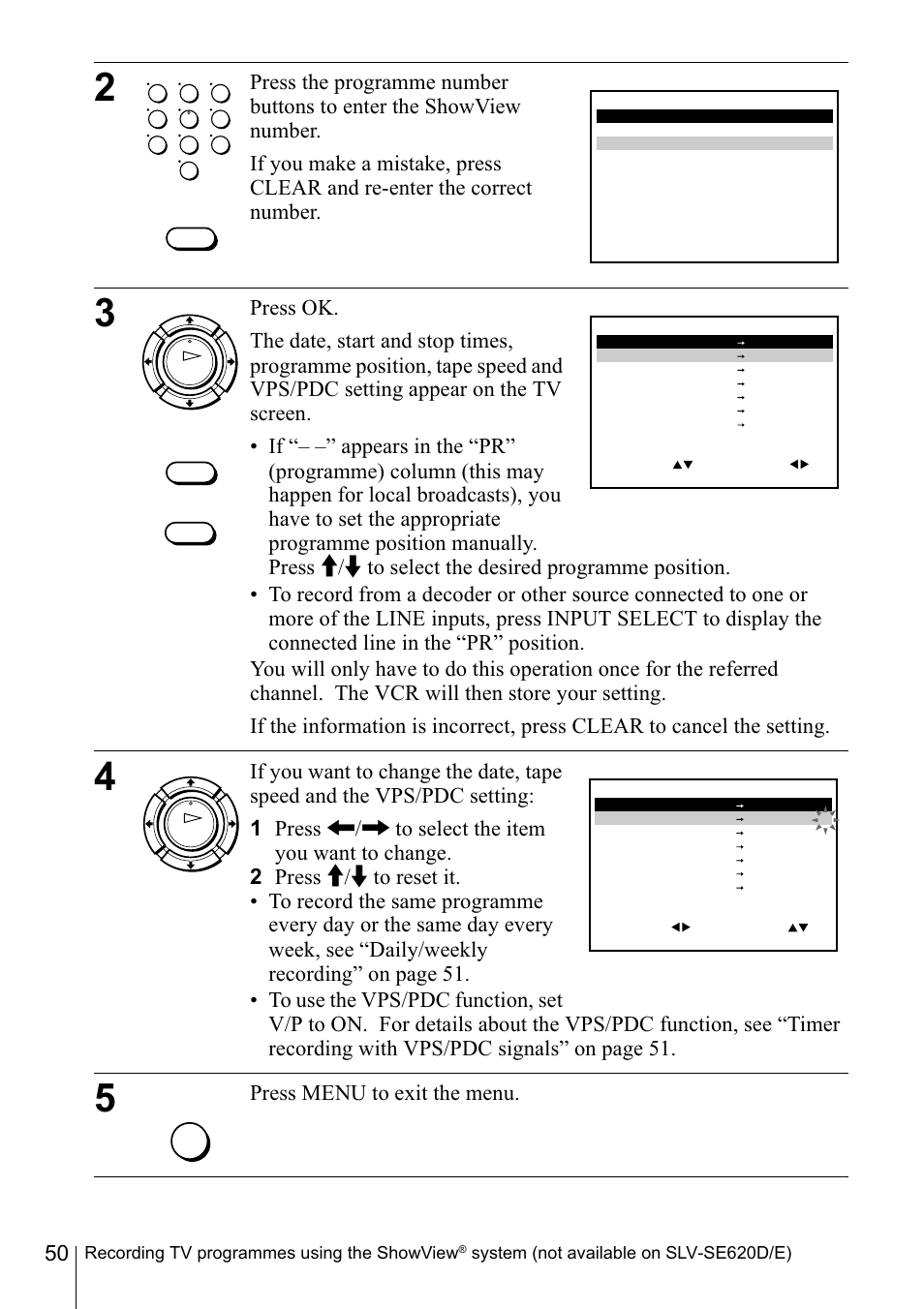 Sony SLV-SE220D User Manual | Page 50 / 80
