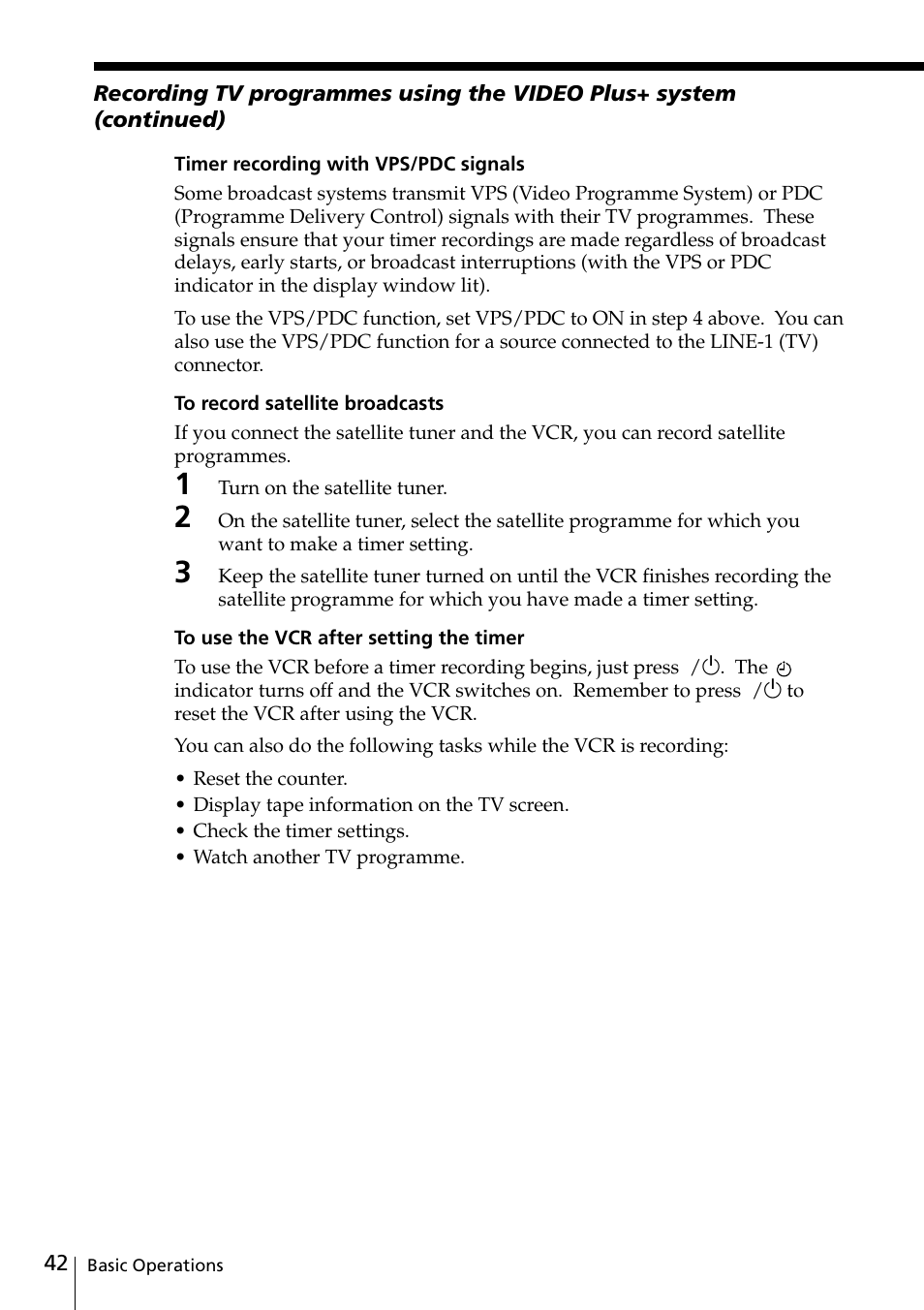 Sony SLV-SE20UX User Manual | Page 42 / 72