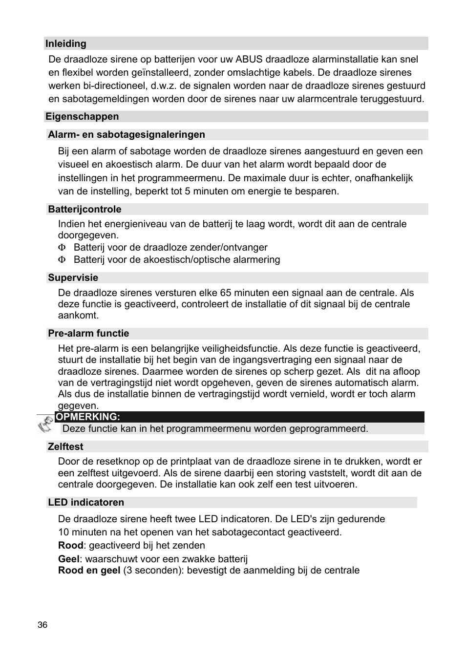 ABUS FU9080 Privest Wireless Outdoor Siren User Manual | Page 36 / 56