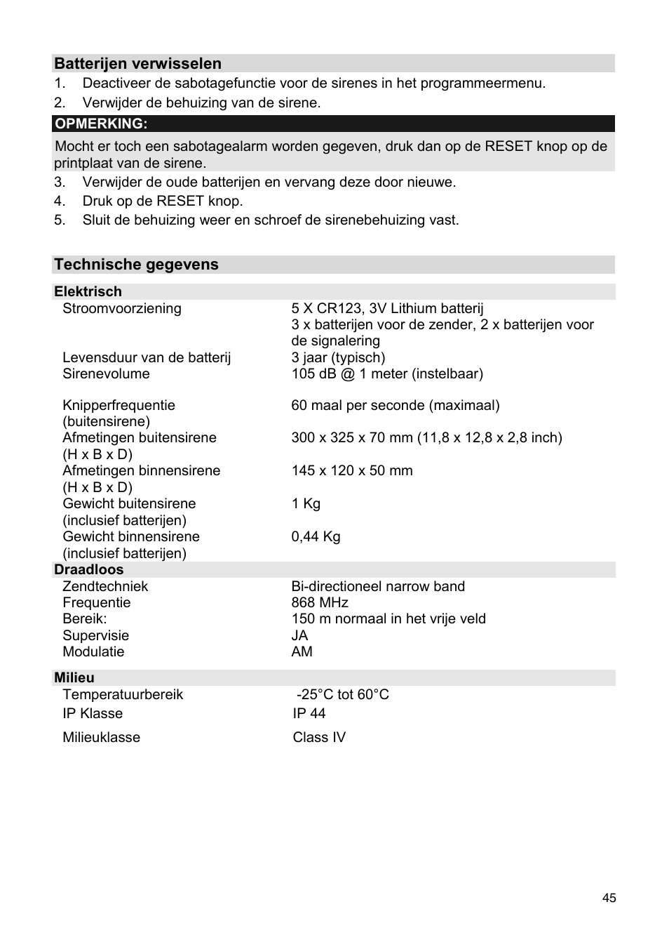 ABUS FU9080 Privest Wireless Outdoor Siren User Manual | Page 45 / 56