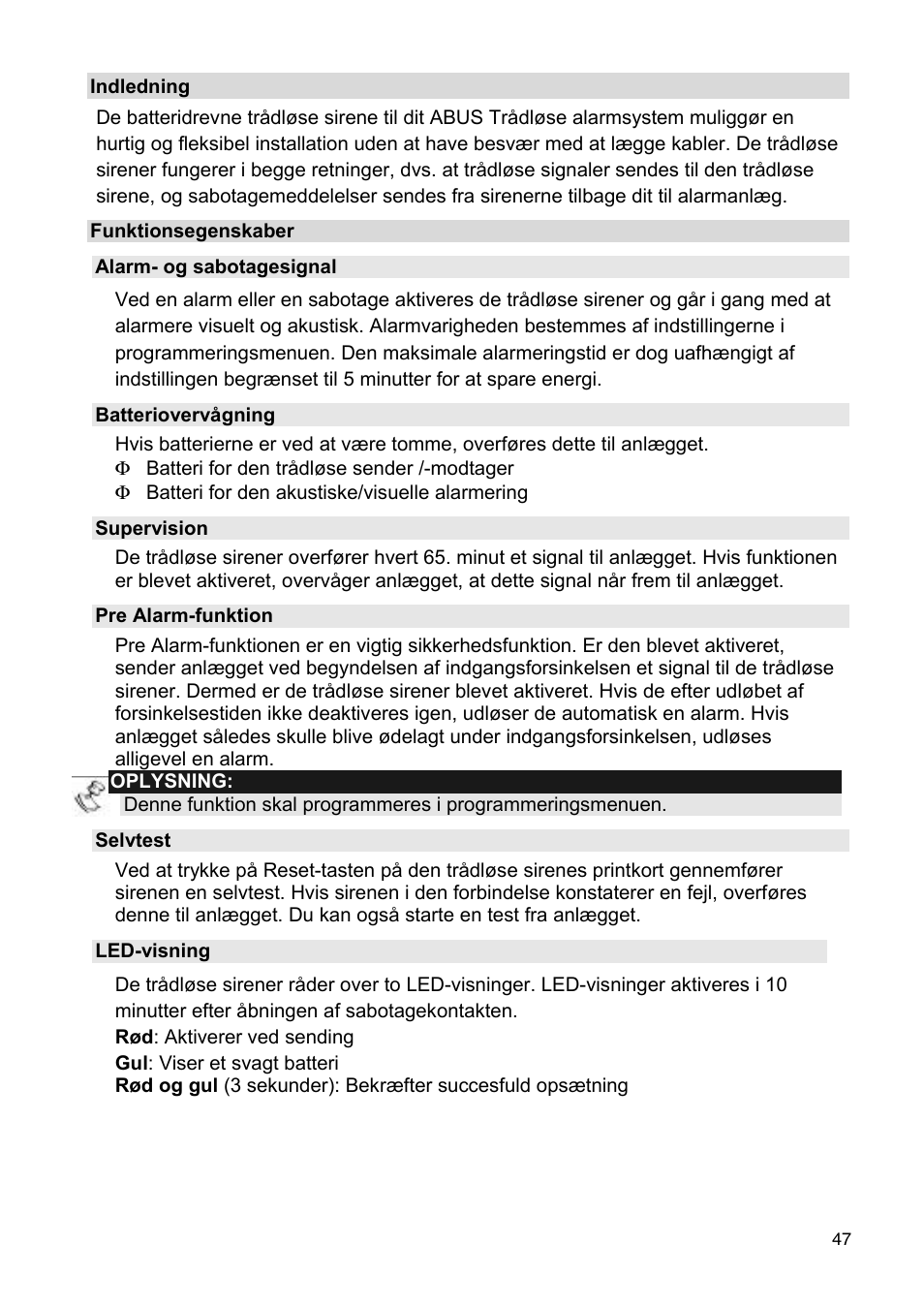 ABUS FU9080 Privest Wireless Outdoor Siren User Manual | Page 47 / 56