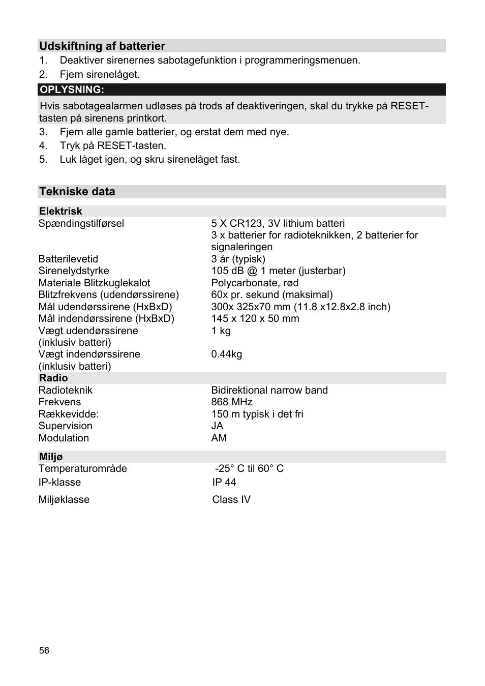 ABUS FU9080 Privest Wireless Outdoor Siren User Manual | Page 56 / 56