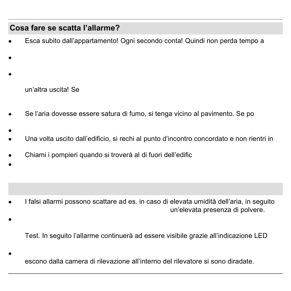 Istruzioni di sicurezza, Cosa fare se scatta l’allarme, Cosa fare in caso di falso allarme | ABUS HSRM20000 wireless smoke alarm device User Manual | Page 69 / 123