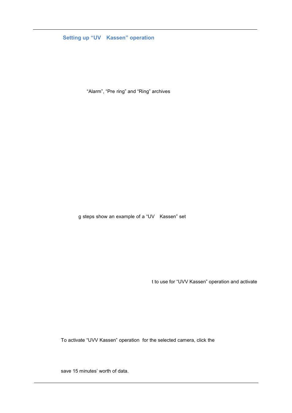 Settin, G up “uvv-kassen” operation | ABUS TV3220 User Manual | Page 143 / 171